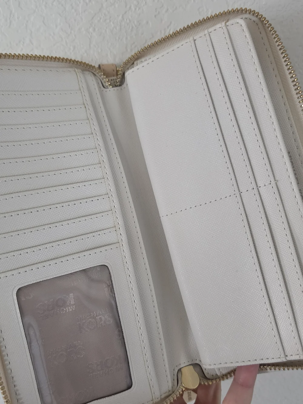 Michael Kors Cream Logo Wristlet Wallet, Flawless